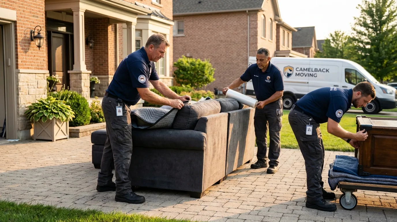 Large estate moving crew wrapping furniture in Brackettville, TX